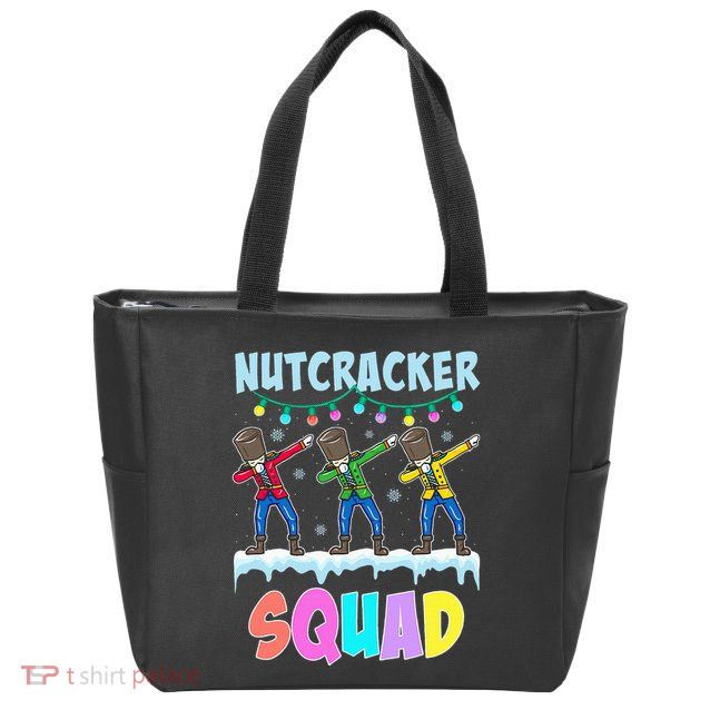 Dabbing Nutcracker Squad Christmas Ballet Pj Xmas Zip Tote Bag
