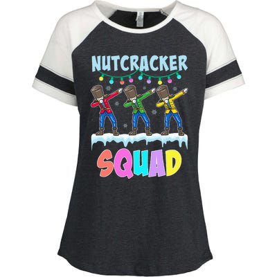 Dabbing Nutcracker Squad Christmas Ballet Pj Xmas Enza Ladies Jersey Colorblock Tee