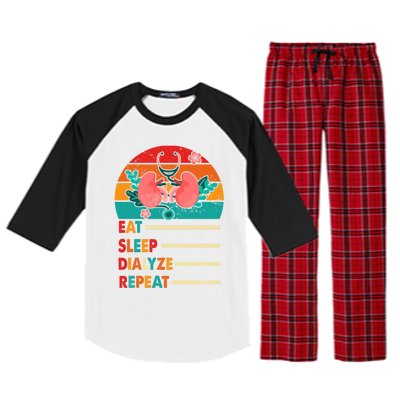 Dialysis Nurse Schedule Eat Sleep Dialyze Repeat Nurse Mom Meaningful Gift Raglan Sleeve Pajama Set