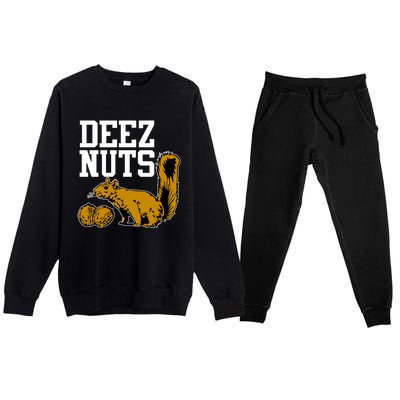 Deez Nuts Squirrel Premium Crewneck Sweatsuit Set