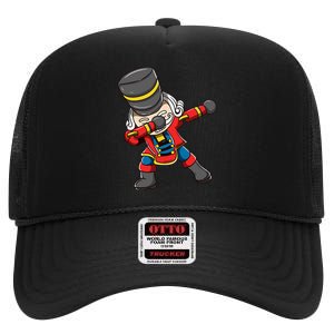 Dabbing Nutcracker Squad Matching Christmas High Crown Mesh Back Trucker Hat