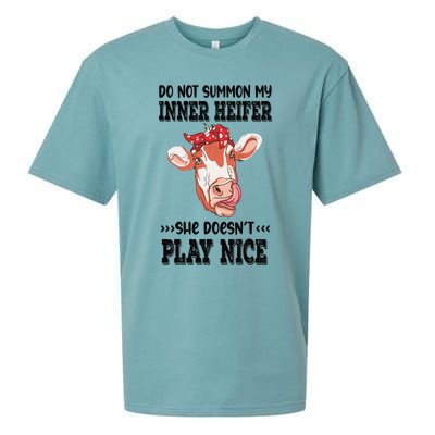 Do Not Summon My Inner Heifer She Doesn’t Play Nice Sueded Cloud Jersey T-Shirt