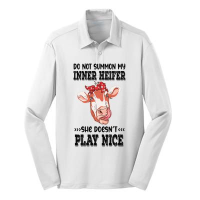 Do Not Summon My Inner Heifer She Doesn’t Play Nice Silk Touch Performance Long Sleeve Polo