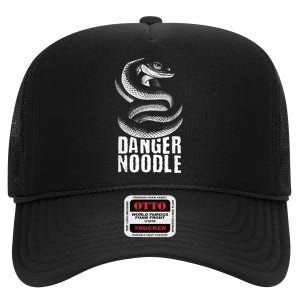 Danger Noodle Snake Reptile Lover Zoo Zookeeper Zoologist High Crown Mesh Back Trucker Hat