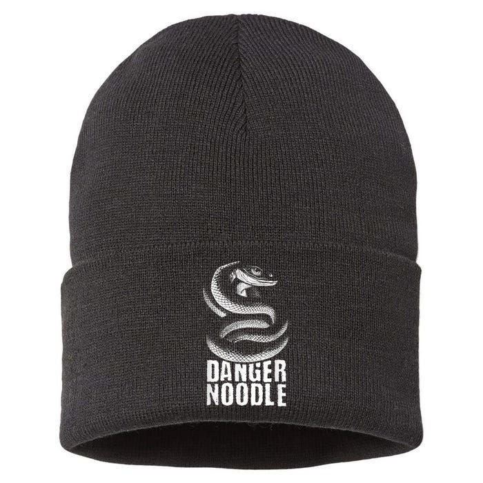 Danger Noodle Snake Reptile Lover Zoo Zookeeper Zoologist Sustainable Knit Beanie