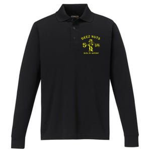 Deez Nuts Sold Here Performance Long Sleeve Polo