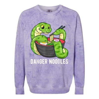 Danger Noodles Snake Ramen Noodle Rattlesnake Colorblast Crewneck Sweatshirt