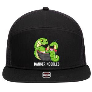 Danger Noodles Snake Ramen Noodle Rattlesnake 7 Panel Mesh Trucker Snapback Hat