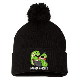 Danger Noodles Snake Ramen Noodle Rattlesnake Pom Pom 12in Knit Beanie