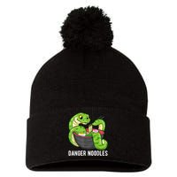 Danger Noodles Snake Ramen Noodle Rattlesnake Pom Pom 12in Knit Beanie