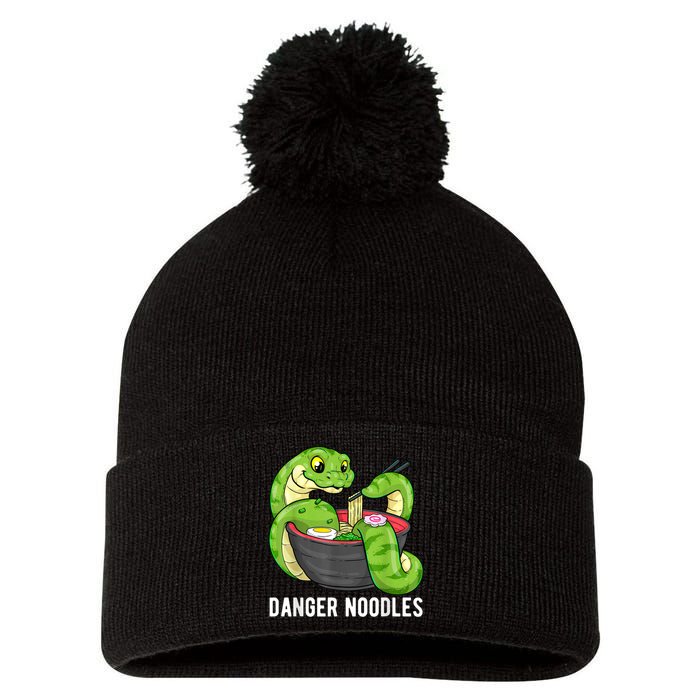 Danger Noodles Snake Ramen Noodle Rattlesnake Pom Pom 12in Knit Beanie