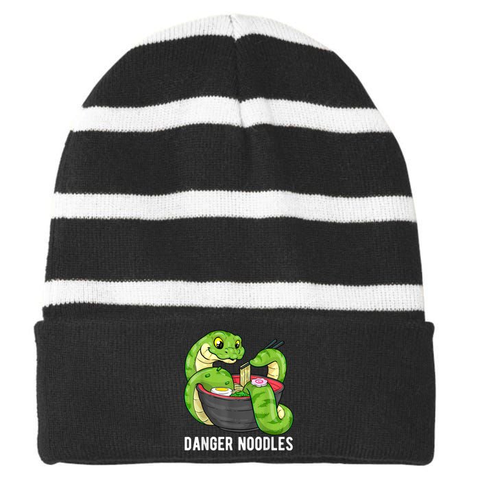 Danger Noodles Snake Ramen Noodle Rattlesnake Striped Beanie with Solid Band