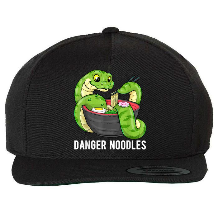 Danger Noodles Snake Ramen Noodle Rattlesnake Wool Snapback Cap