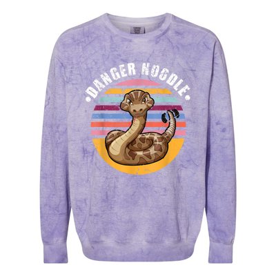 Danger Noodle Snake Retro Reptile Rattle Snake Colorblast Crewneck Sweatshirt