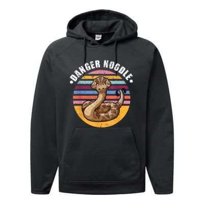 Danger Noodle Snake Retro Reptile Rattle Snake Performance Fleece Hoodie