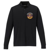 Danger Noodle Snake Retro Reptile Rattle Snake Performance Long Sleeve Polo