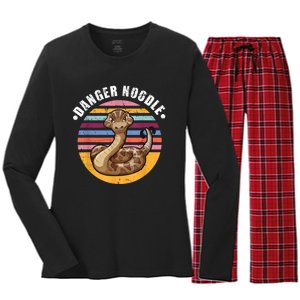 Danger Noodle Snake Retro Reptile Rattle Snake Women's Long Sleeve Flannel Pajama Set 