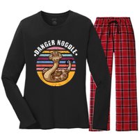 Danger Noodle Snake Retro Reptile Rattle Snake Women's Long Sleeve Flannel Pajama Set 