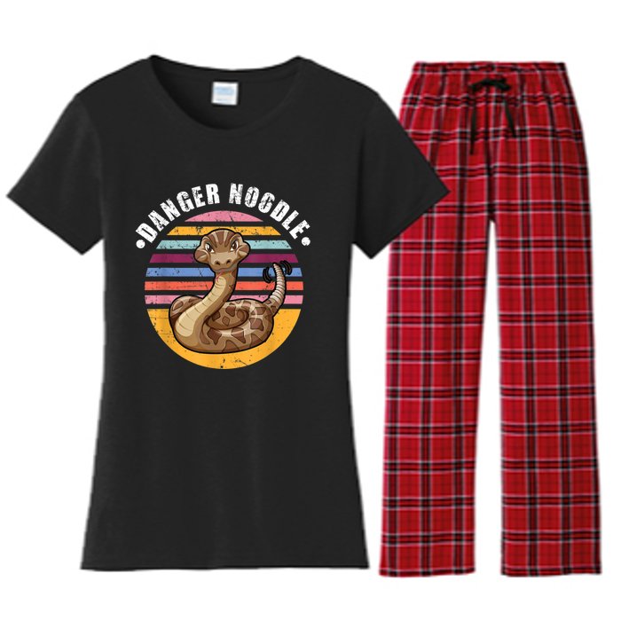 Danger Noodle Snake Retro Reptile Rattle Snake Women's Flannel Pajama Set