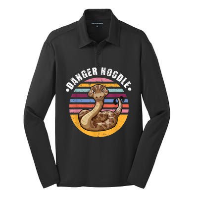 Danger Noodle Snake Retro Reptile Rattle Snake Silk Touch Performance Long Sleeve Polo