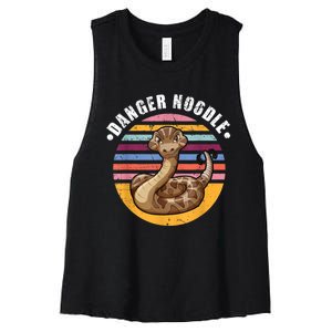 Danger Noodle Snake Retro Reptile Rattle Snake Women's Racerback Cropped Tank