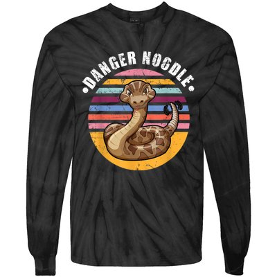 Danger Noodle Snake Retro Reptile Rattle Snake Tie-Dye Long Sleeve Shirt