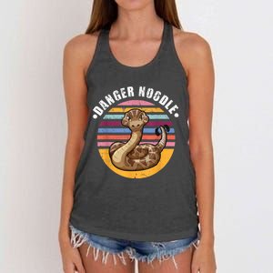 Danger Noodle Snake Retro Reptile Rattle Snake Women's Knotted Racerback Tank