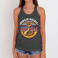 Danger Noodle Snake Retro Reptile Rattle Snake Women's Knotted Racerback Tank