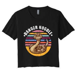 Danger Noodle Snake Retro Reptile Rattle Snake Women's Crop Top Tee