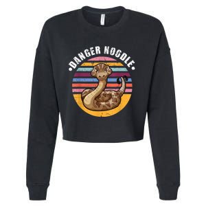 Danger Noodle Snake Retro Reptile Rattle Snake Cropped Pullover Crew