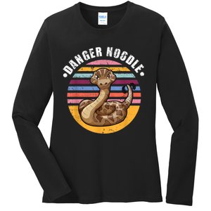 Danger Noodle Snake Retro Reptile Rattle Snake Ladies Long Sleeve Shirt