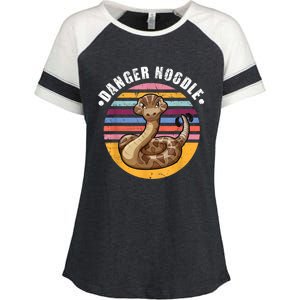 Danger Noodle Snake Retro Reptile Rattle Snake Enza Ladies Jersey Colorblock Tee