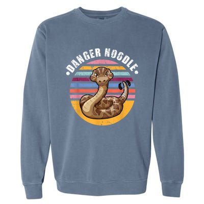 Danger Noodle Snake Retro Reptile Rattle Snake Garment-Dyed Sweatshirt