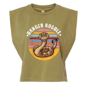 Danger Noodle Snake Retro Reptile Rattle Snake Garment-Dyed Women's Muscle Tee