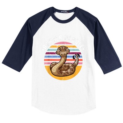 Danger Noodle Snake Retro Reptile Rattle Snake Baseball Sleeve Shirt