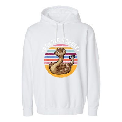 Danger Noodle Snake Retro Reptile Rattle Snake Garment-Dyed Fleece Hoodie