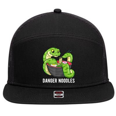 Danger Noodles Snake Ramen Noodle Rattlesnake 7 Panel Mesh Trucker Snapback Hat