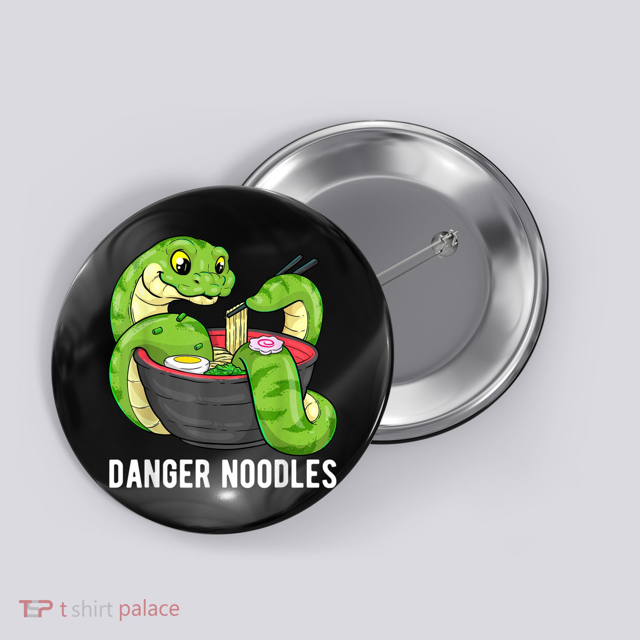 Danger Noodles Snake Ramen Noodle Rattlesnake Button