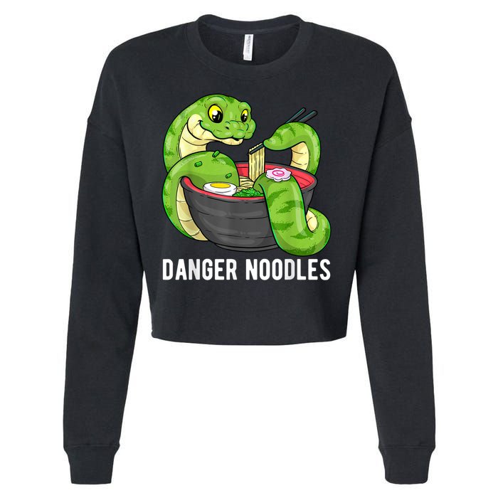 Danger Noodles Snake Ramen Noodle Rattlesnake Cropped Pullover Crew