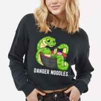 Danger Noodles Snake Ramen Noodle Rattlesnake Cropped Pullover Crew