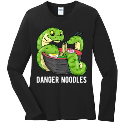 Danger Noodles Snake Ramen Noodle Rattlesnake Ladies Long Sleeve Shirt