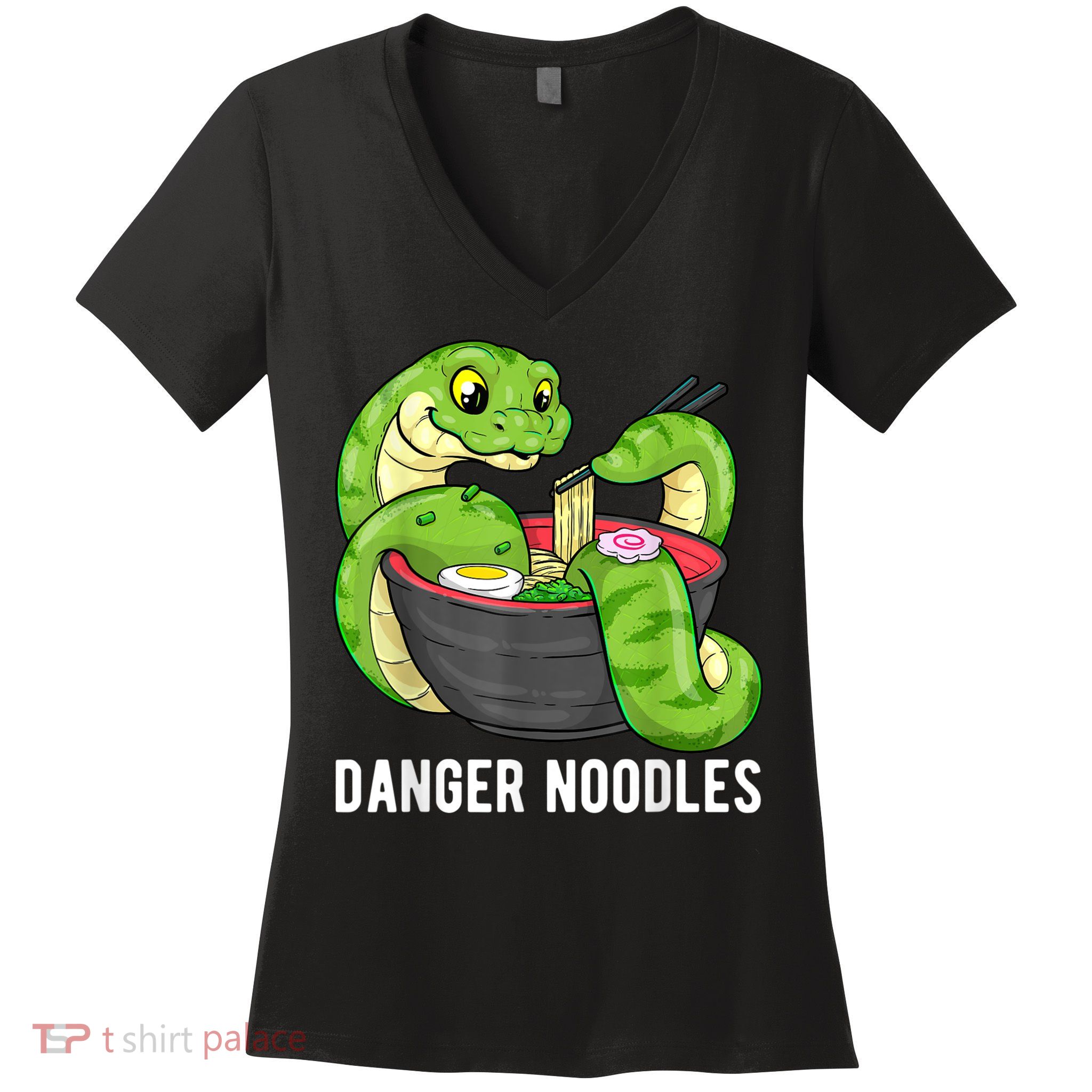 Danger Noodles Snake Ramen Noodle Rattlesnake Women's V-Neck T-Shirt