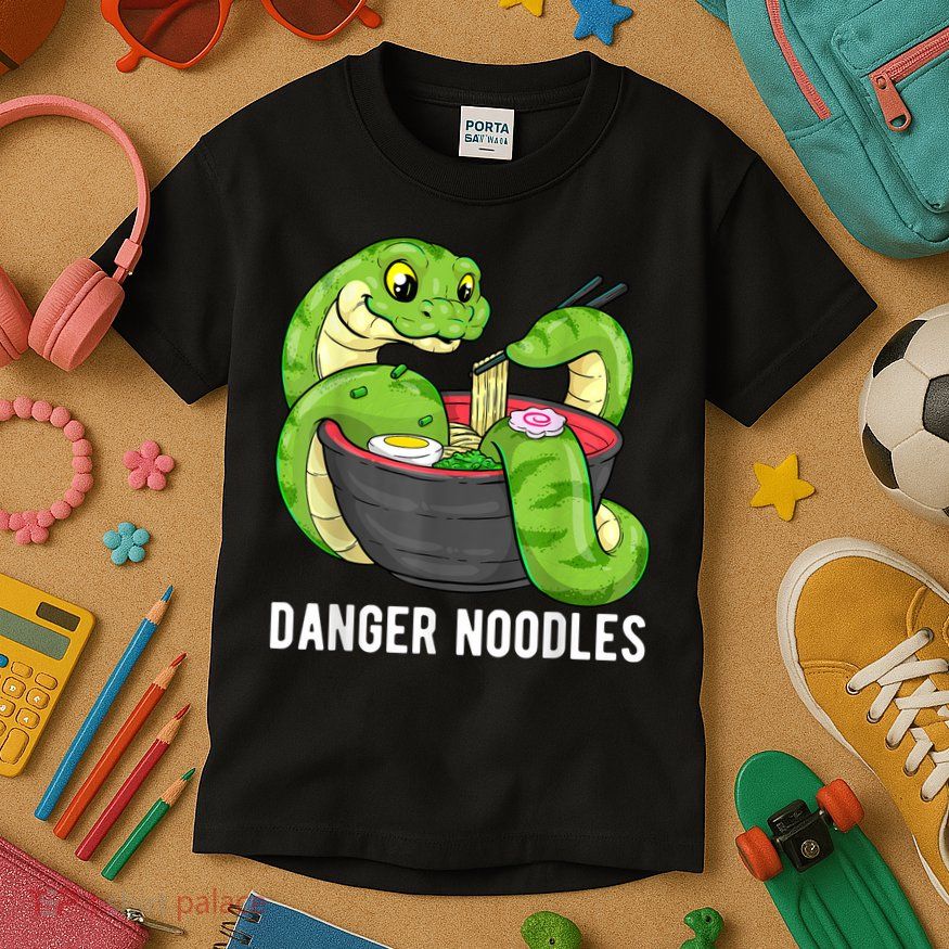 Danger Noodles Snake Ramen Noodle Rattlesnake Kids T-Shirt