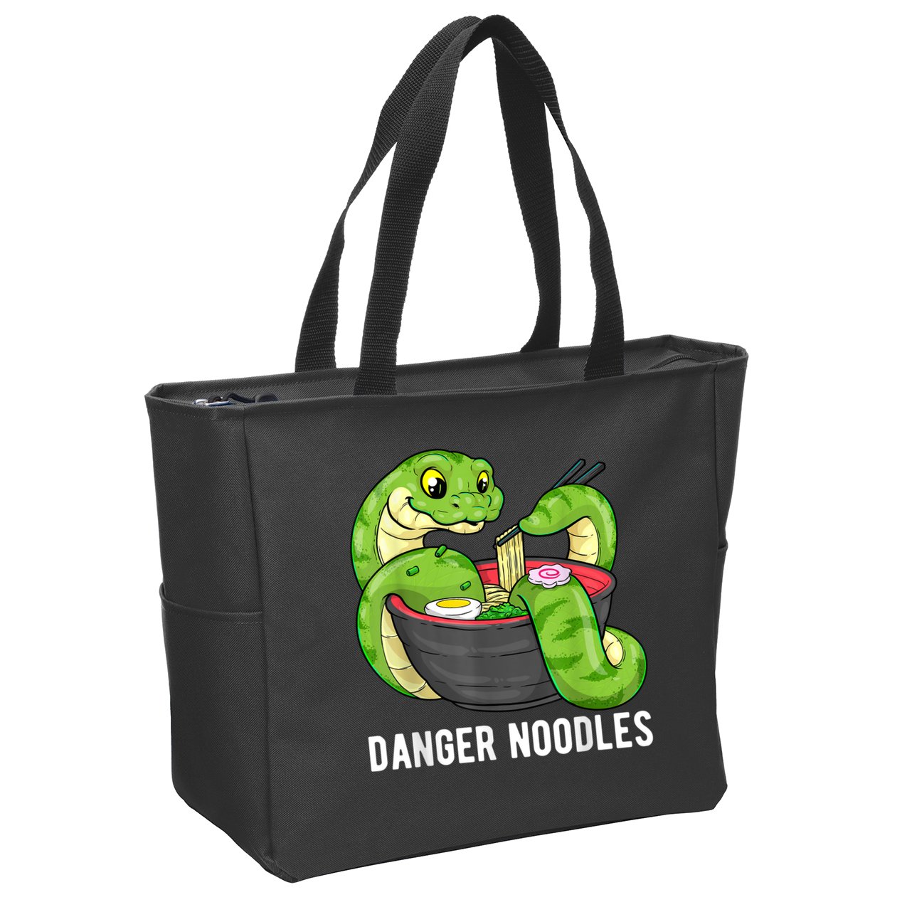 Danger Noodles Snake Ramen Noodle Rattlesnake Zip Tote Bag
