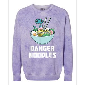 Danger Noodles Snake Kawaii Anime Funny Ramen Soup Snakes Colorblast Crewneck Sweatshirt