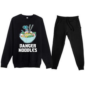 Danger Noodles Snake Kawaii Anime Funny Ramen Soup Snakes Premium Crewneck Sweatsuit Set