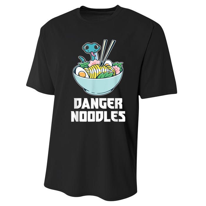 Danger Noodles Snake Kawaii Anime Funny Ramen Soup Snakes Performance Sprint T-Shirt