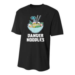 Danger Noodles Snake Kawaii Anime Funny Ramen Soup Snakes Youth Performance Sprint T-Shirt