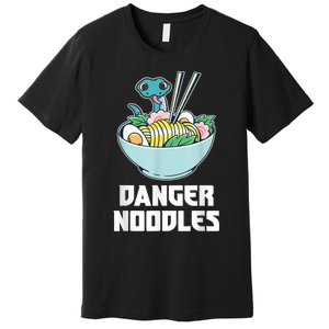 Danger Noodles Snake Kawaii Anime Funny Ramen Soup Snakes Premium T-Shirt