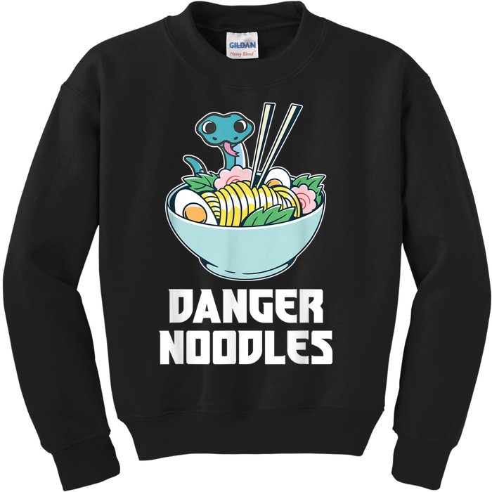 Danger Noodles Snake Kawaii Anime Funny Ramen Soup Snakes Kids Sweatshirt